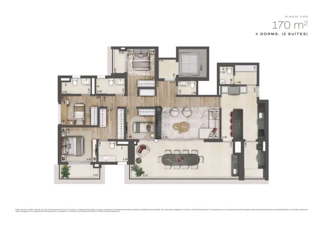 Planta Torre C — 170m² — Futuro Lançamento