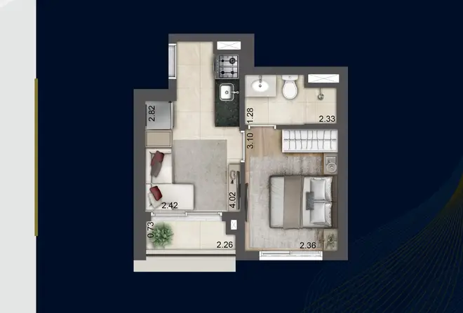 Planta Torre E — 26m²