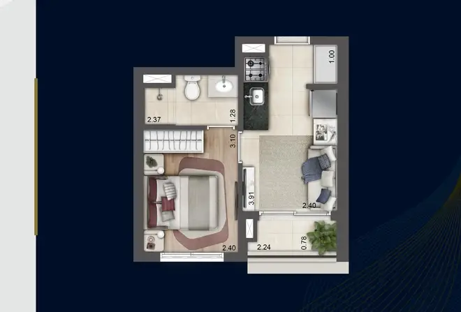 Planta Torre E — 27m² (Tipo)