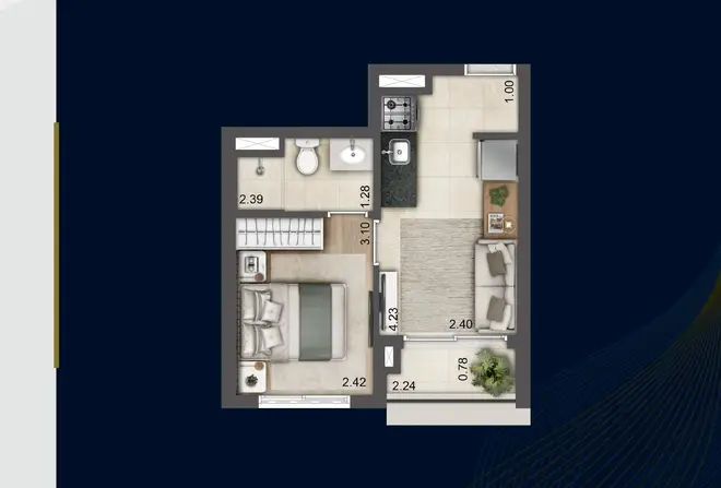 Planta Torre E — 28m²